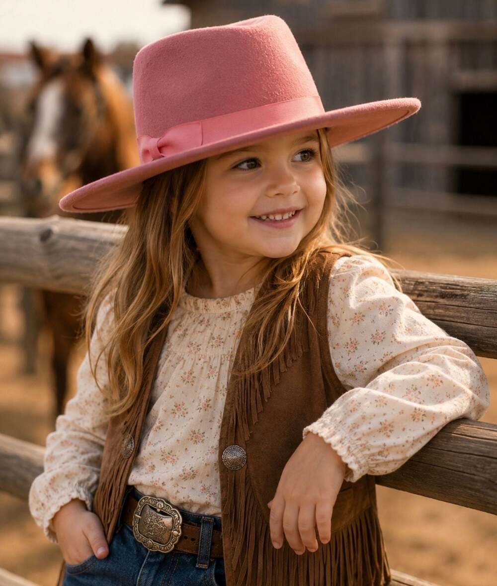 Lack of Color Kids Pink Rancher Hat 100% Australian Wool Felt | Western NWOT OS